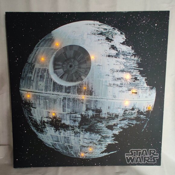 Star Wars Death Star II Canvas 22 x 22 in Return of the Jedi Light Up Disney - Picture 2 of 16